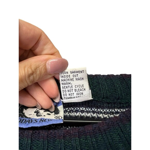 VINTAGE Todays News Sweater Unisex Adult Geometric Pattern Grandpa Fisherman XL - Picture 8 of 16